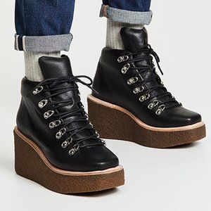 Jeffrey Campbell Viajar Wedge Hiker Bootie Black